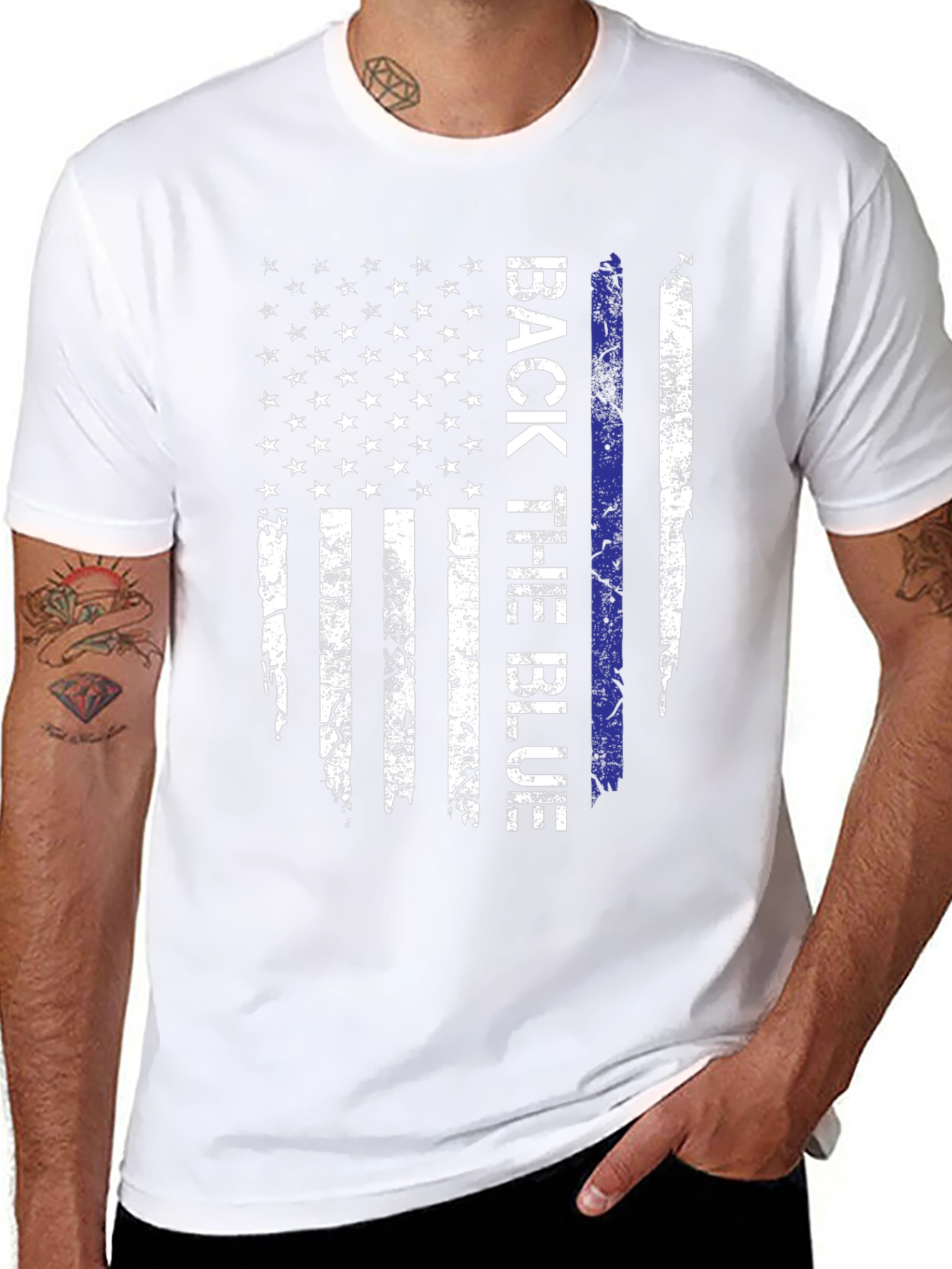 Back the Blue American Flag T-Shirt