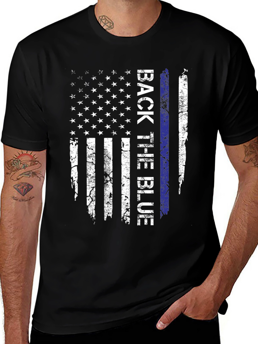 Back the Blue American Flag T-Shirt