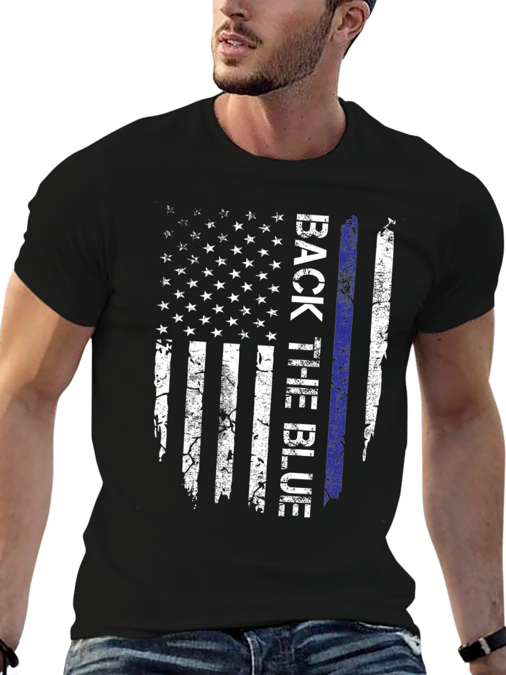 Back the Blue American Flag T-Shirt