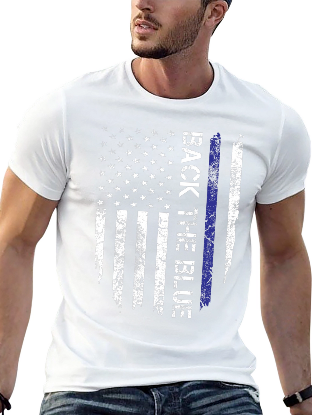 Back the Blue American Flag T-Shirt