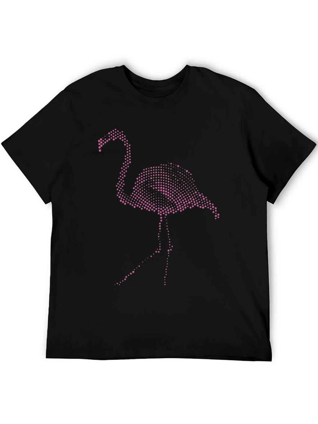 Mens Black T-Shirt with Pink Flamingo Graphic