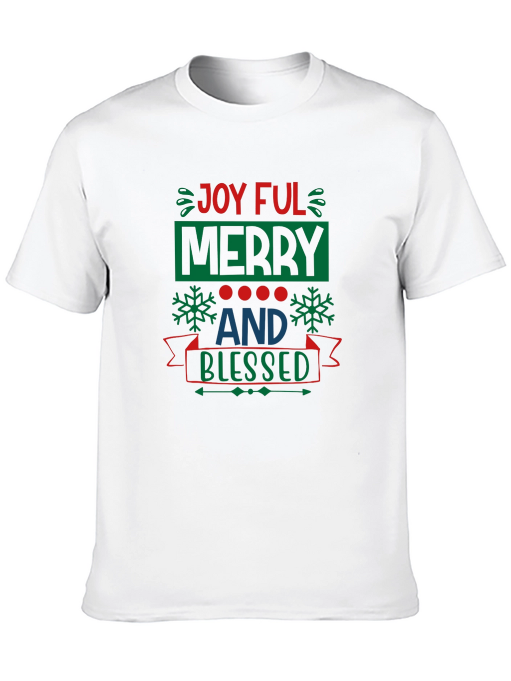 Joyful Merry & Blessed Black T-Shirt