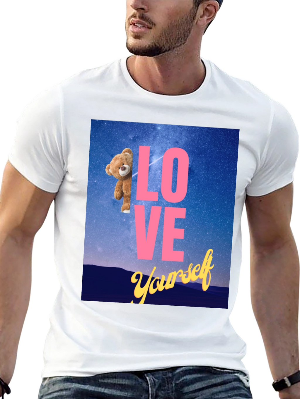Love Yourself Teddy Bear Graphic Tee