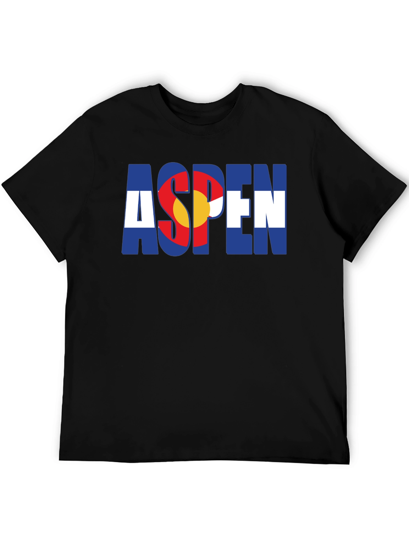 Aspen Colorado Flag Graphic Tee - Black