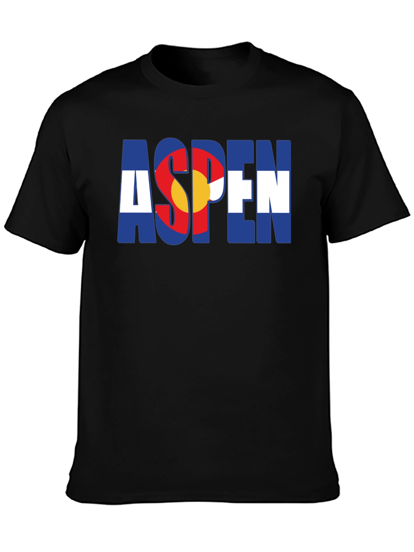 Aspen Colorado Flag Graphic Tee - Black