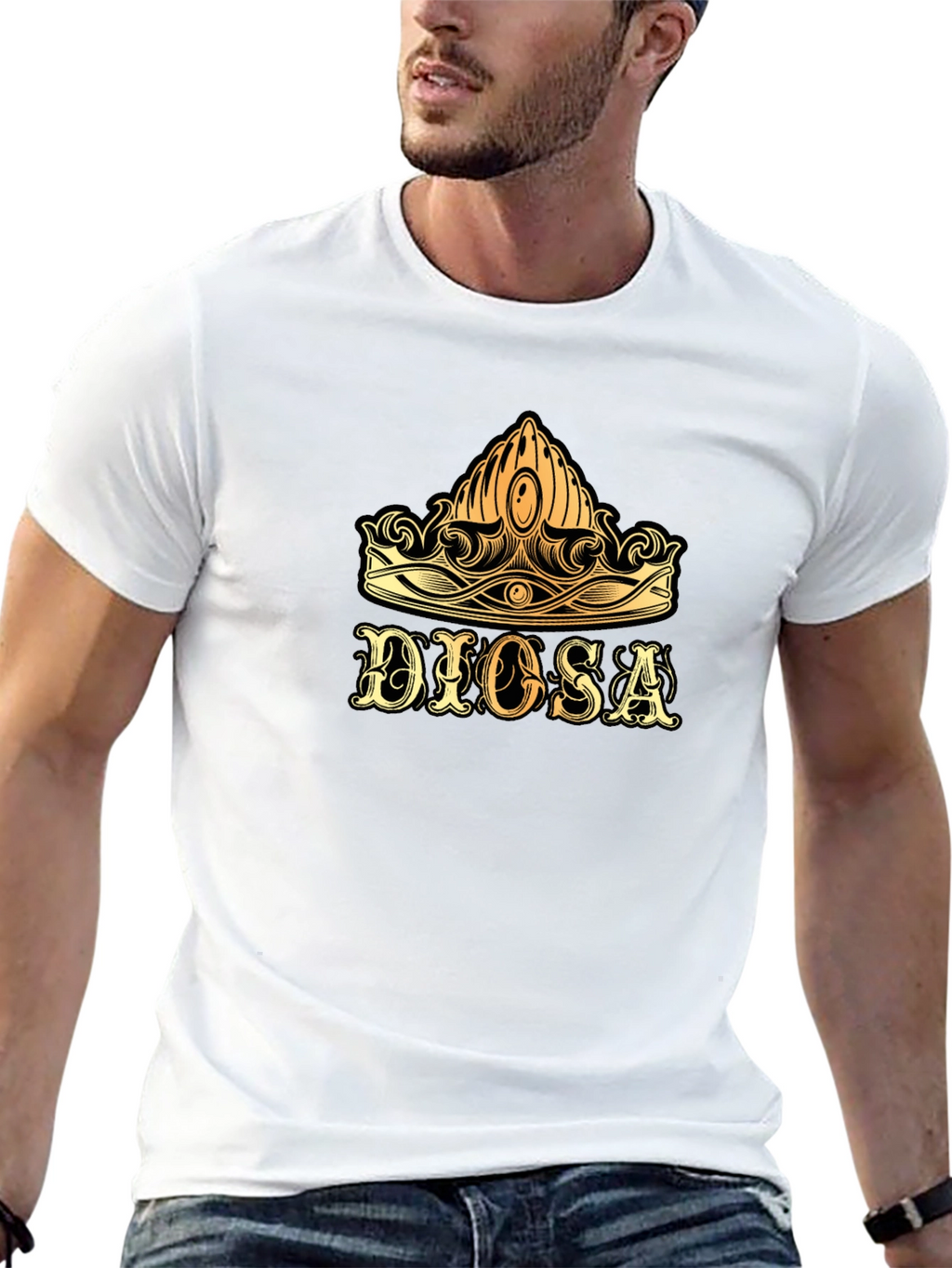 Dios Crown Graphic Tee - Stylish Black T-Shirt