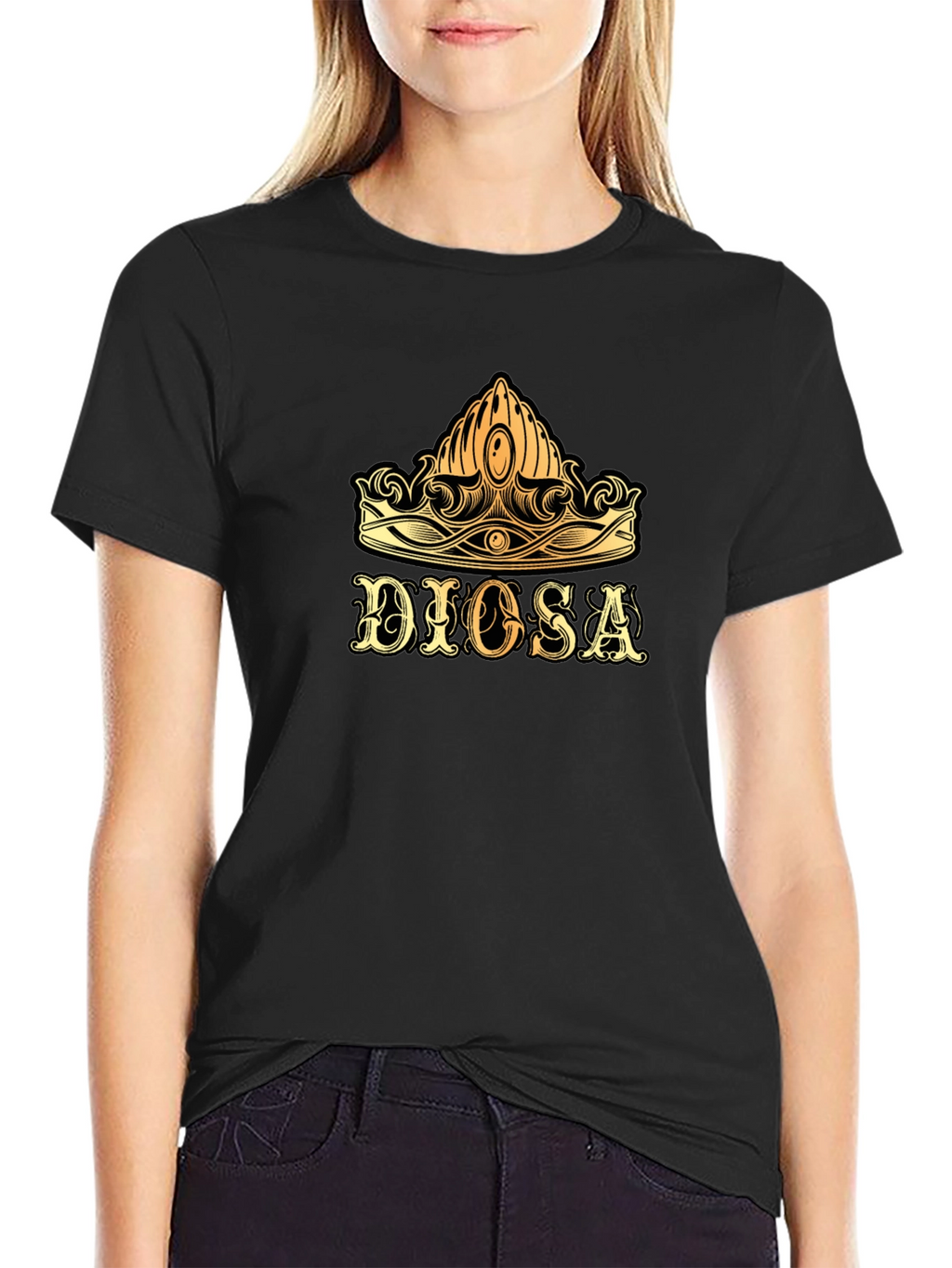 Dios Crown Graphic Tee - Stylish Black T-Shirt