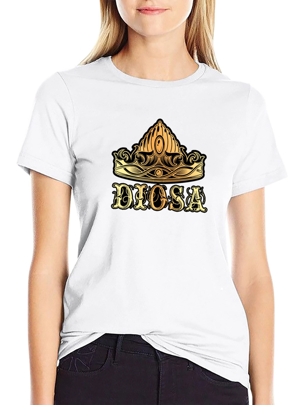 Dios Crown Graphic Tee - Stylish Black T-Shirt