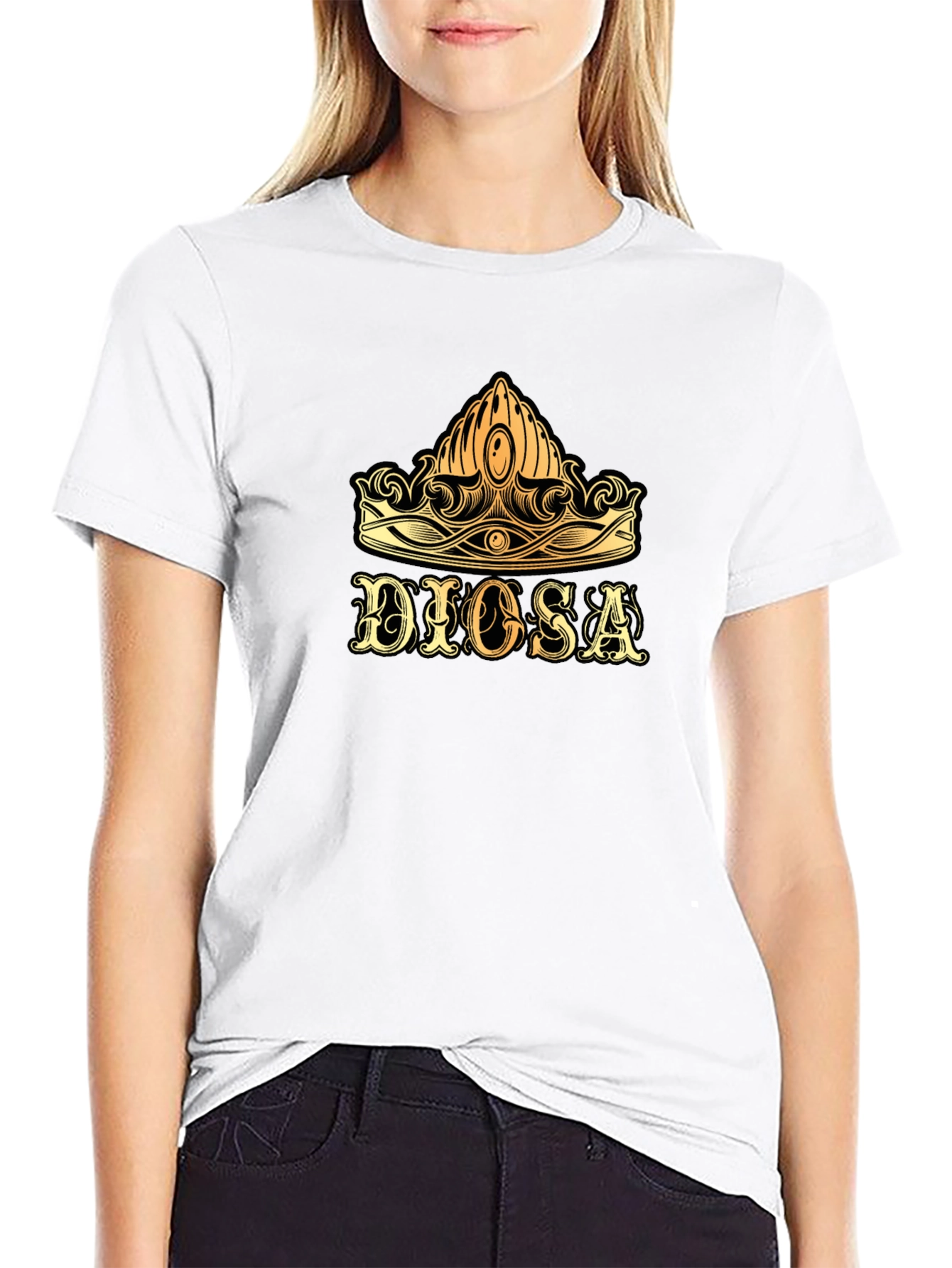 Dios Crown Graphic Tee - Stylish Black T-Shirt