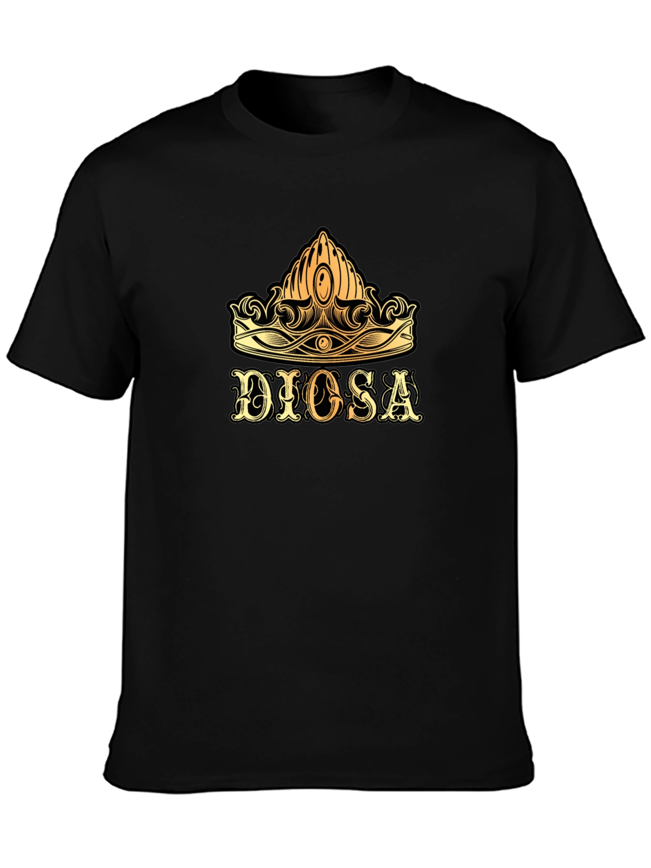 Dios Crown Graphic Tee - Stylish Black T-Shirt