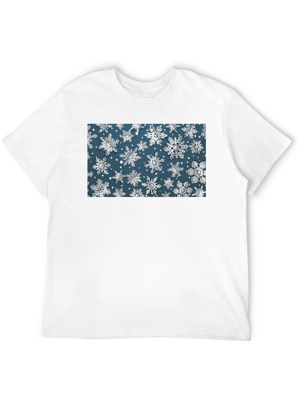 Snowflake Print Tee - Stylish Winter Holiday T-Shirt