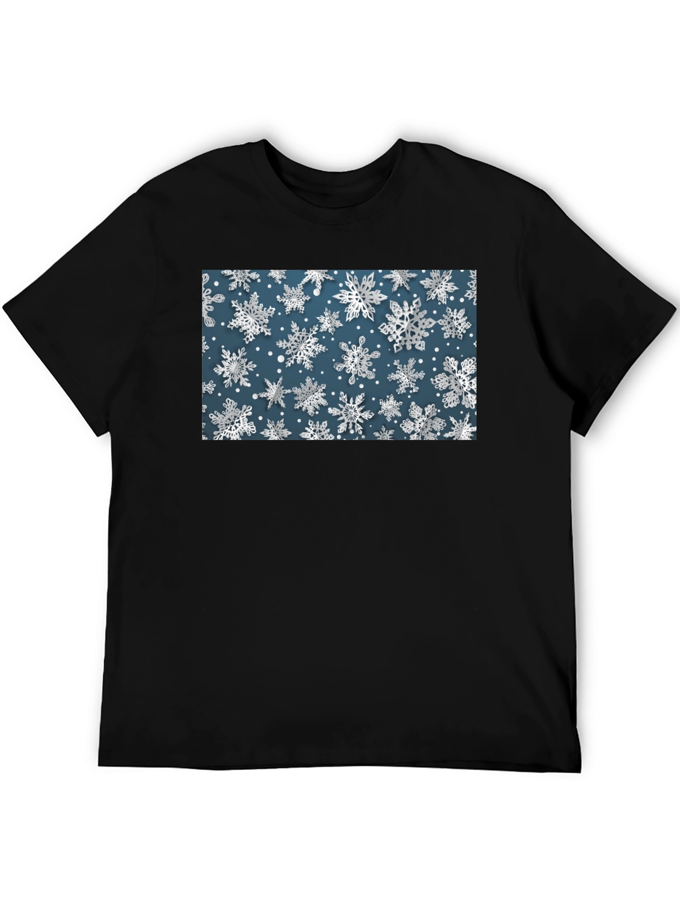 Snowflake Print Tee - Stylish Winter Holiday T-Shirt