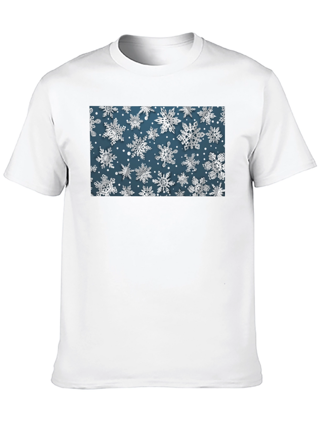 Snowflake Print Tee - Stylish Winter Holiday T-Shirt