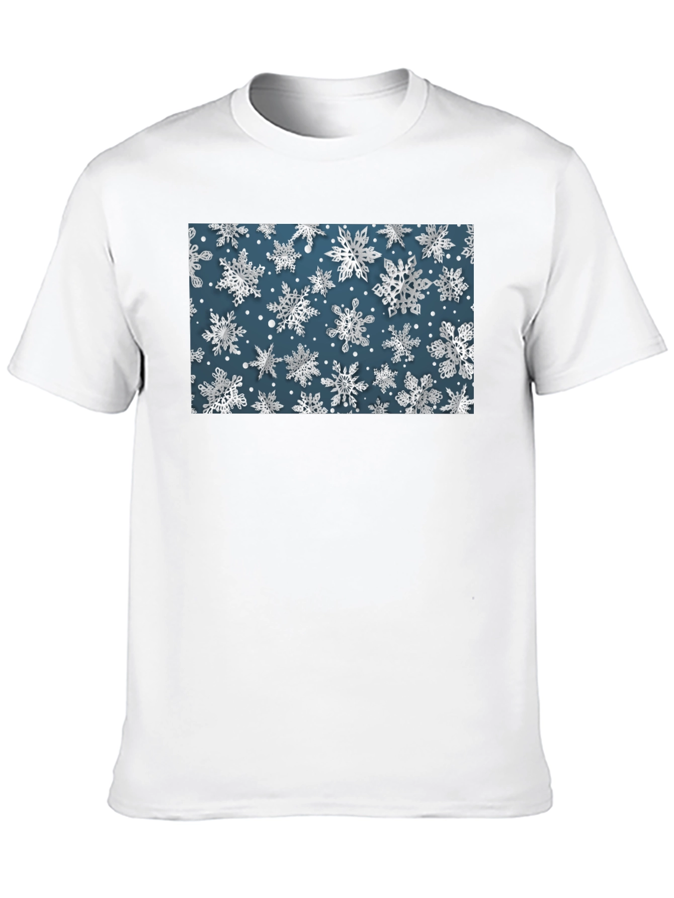 Snowflake Print Tee - Stylish Winter Holiday T-Shirt