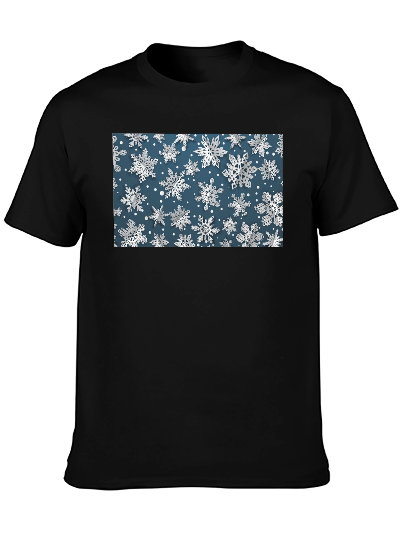 Snowflake Print Tee - Stylish Winter Holiday T-Shirt