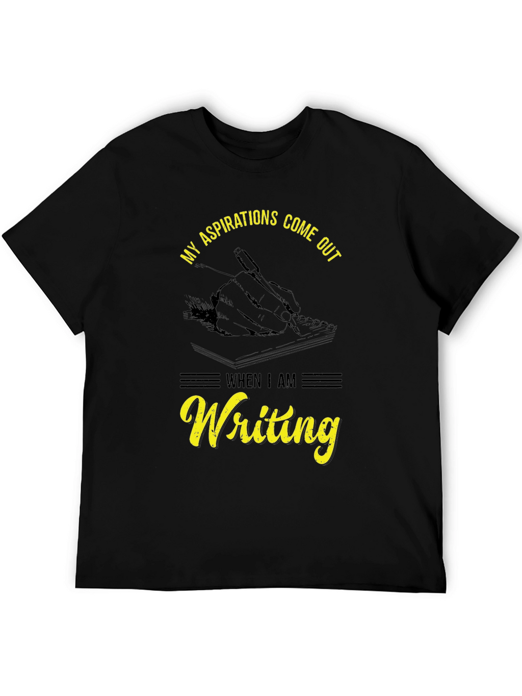 Writing Aspirations T-Shirt - Black Cotton Tee