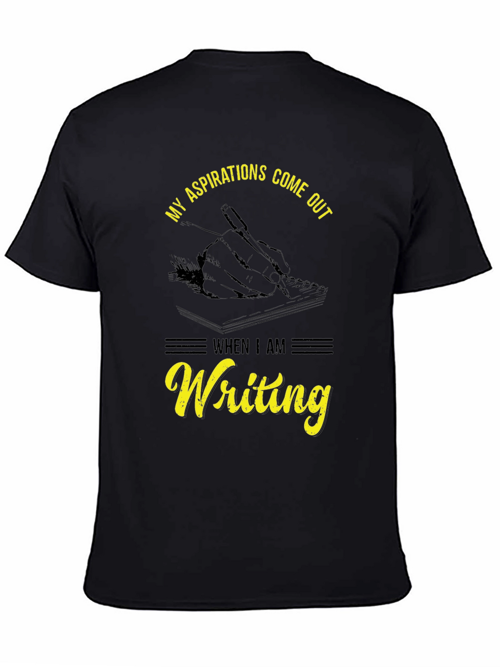 Writing Aspirations T-Shirt - Black Cotton Tee
