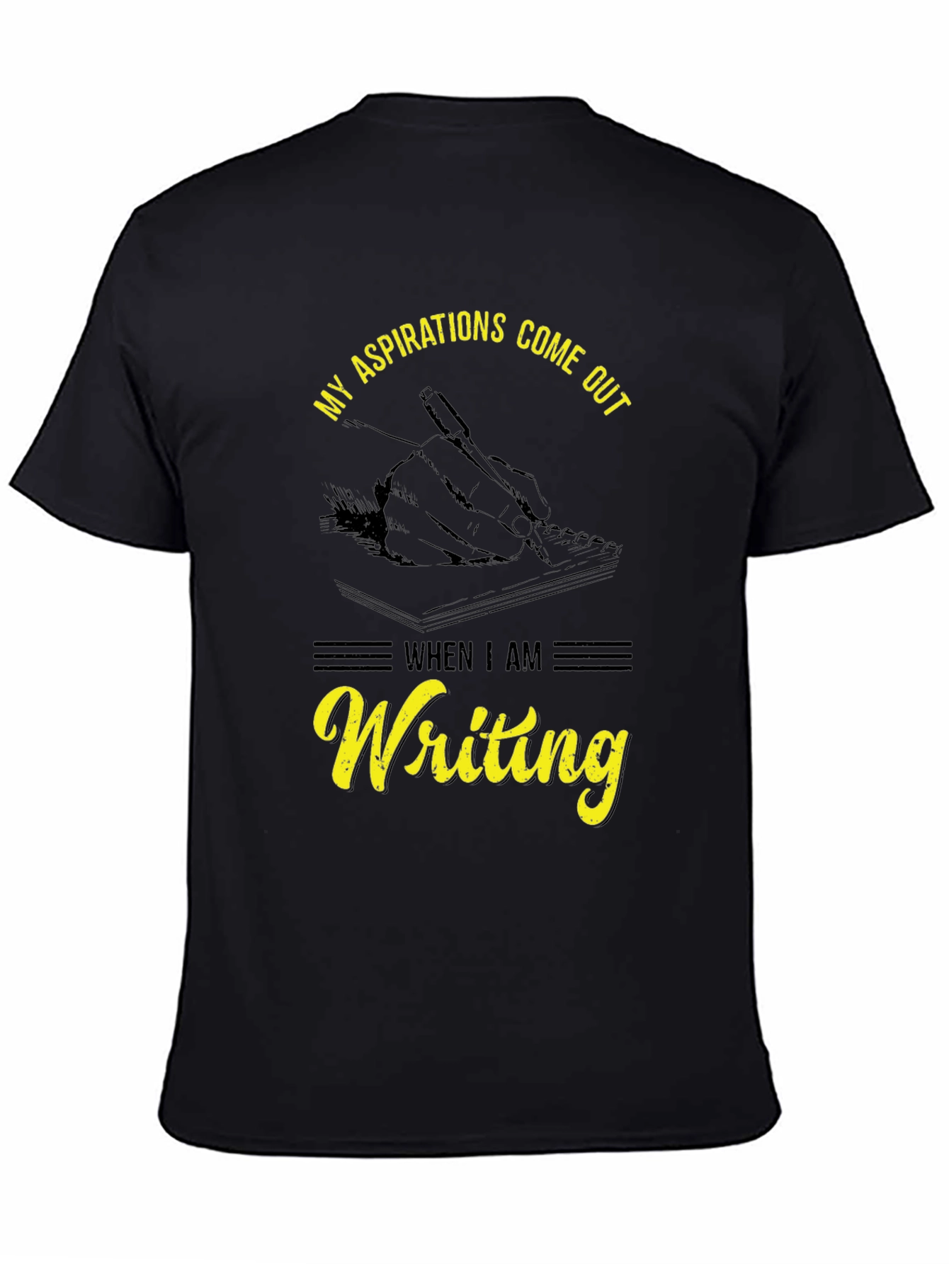 Writing Aspirations T-Shirt - Black Cotton Tee