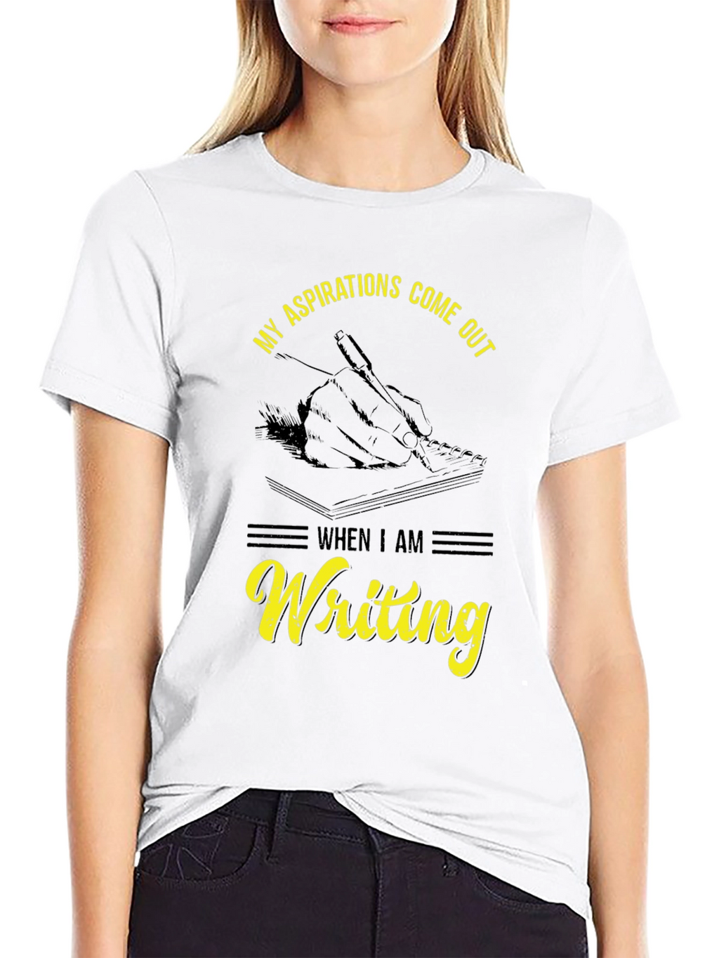 Writing Aspirations T-Shirt - Black Cotton Tee
