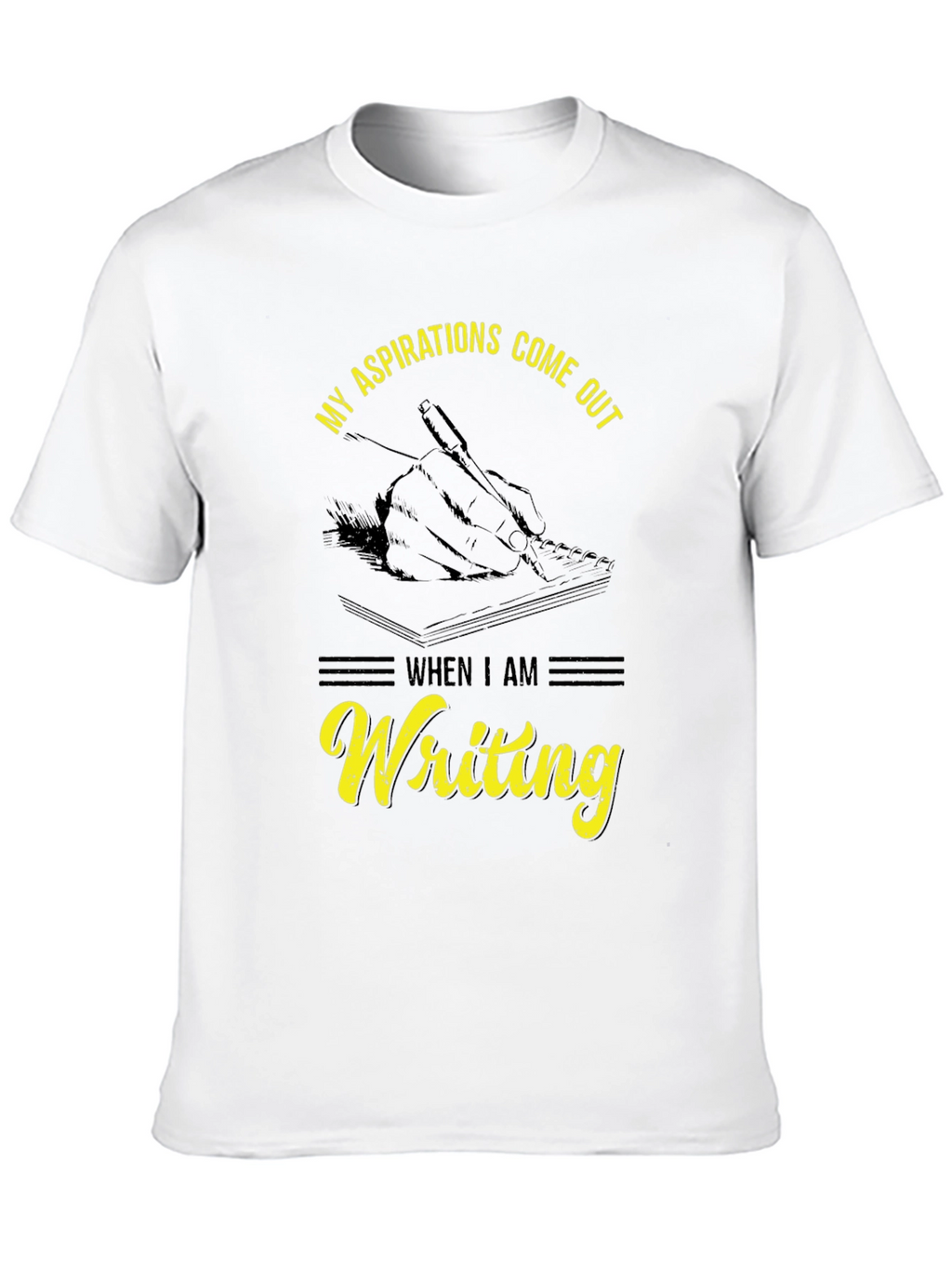 Writing Aspirations T-Shirt - Black Cotton Tee