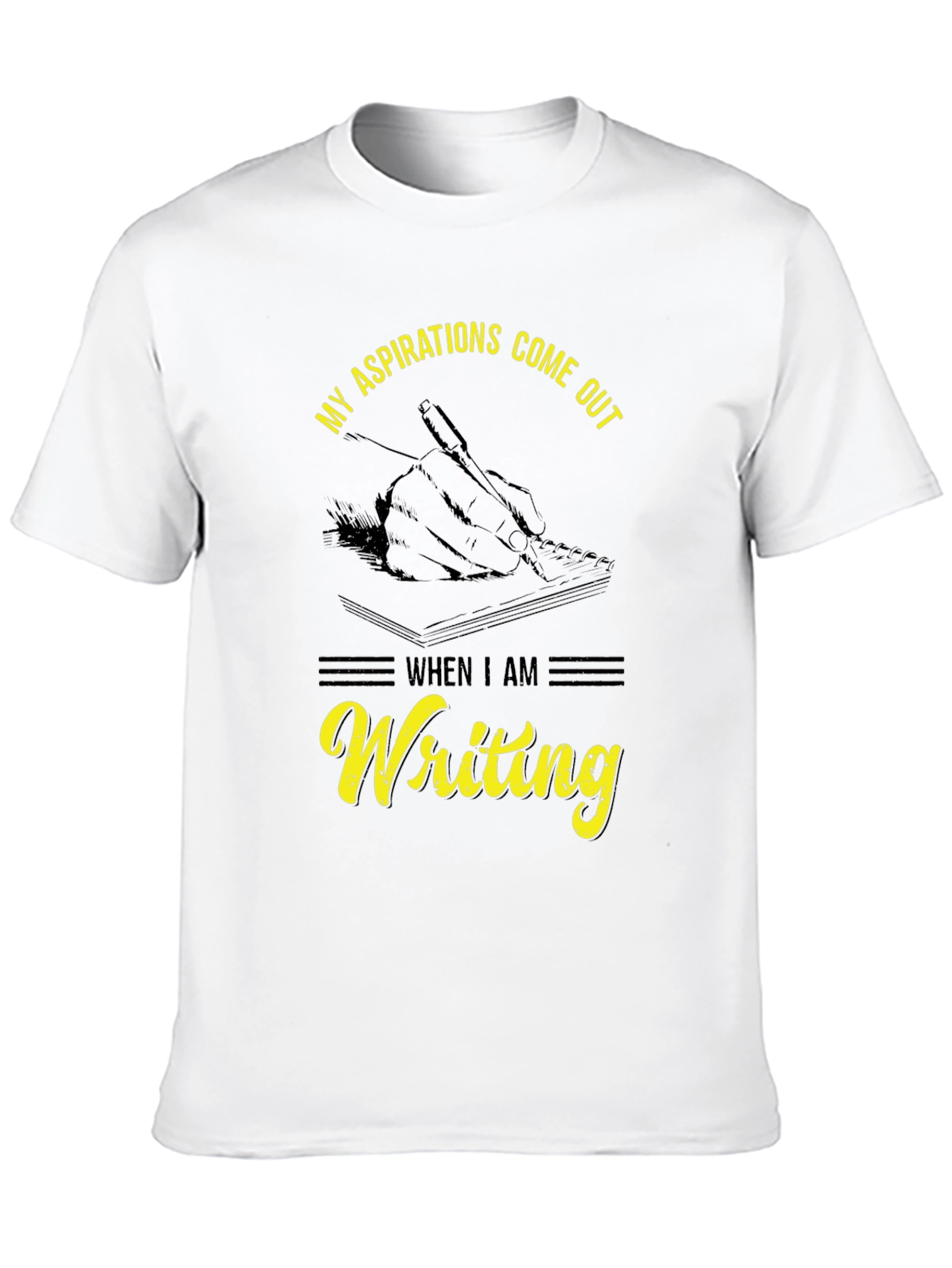 Writing Aspirations T-Shirt - Black Cotton Tee