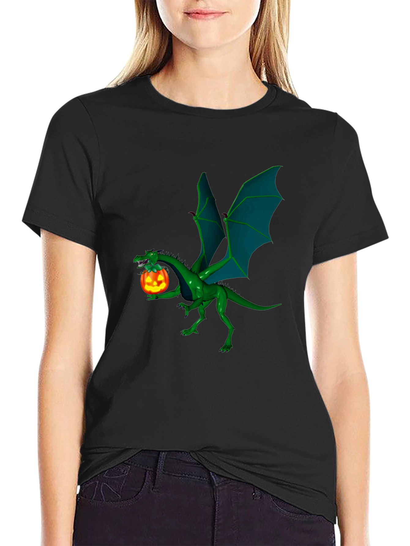 Dragon and Pumpkin T-Shirt - Halloween Style!