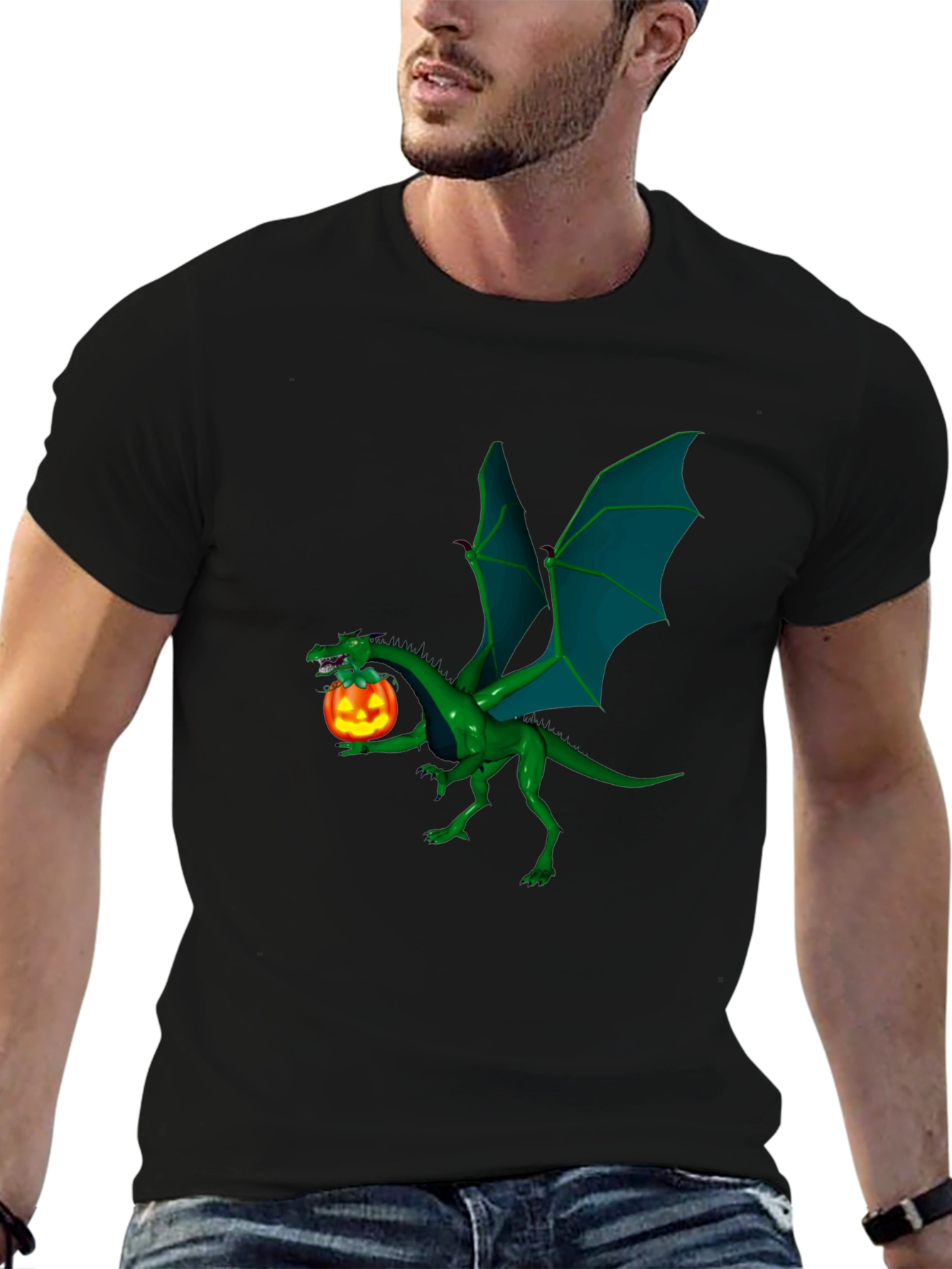 Dragon and Pumpkin T-Shirt - Halloween Style!