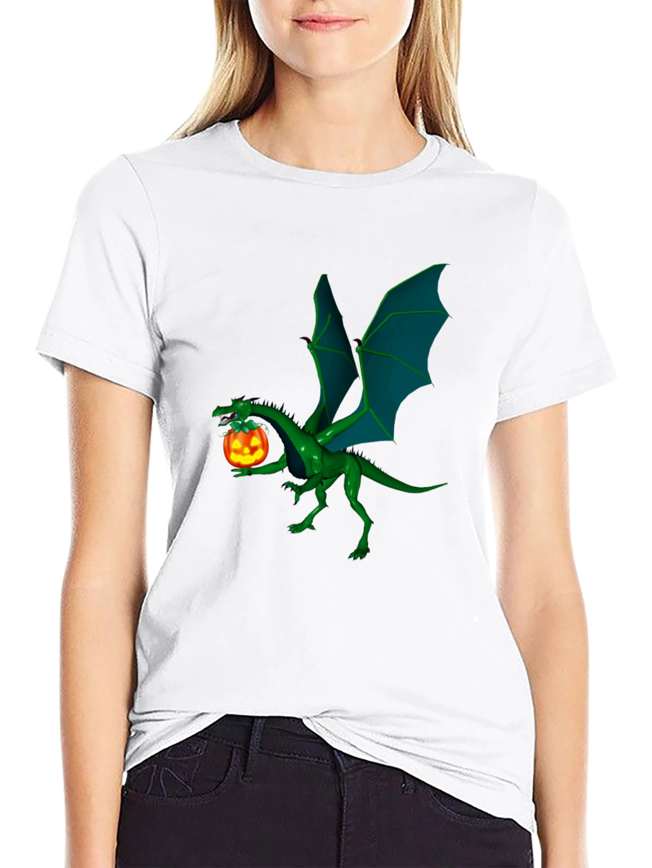 Dragon and Pumpkin T-Shirt - Halloween Style!