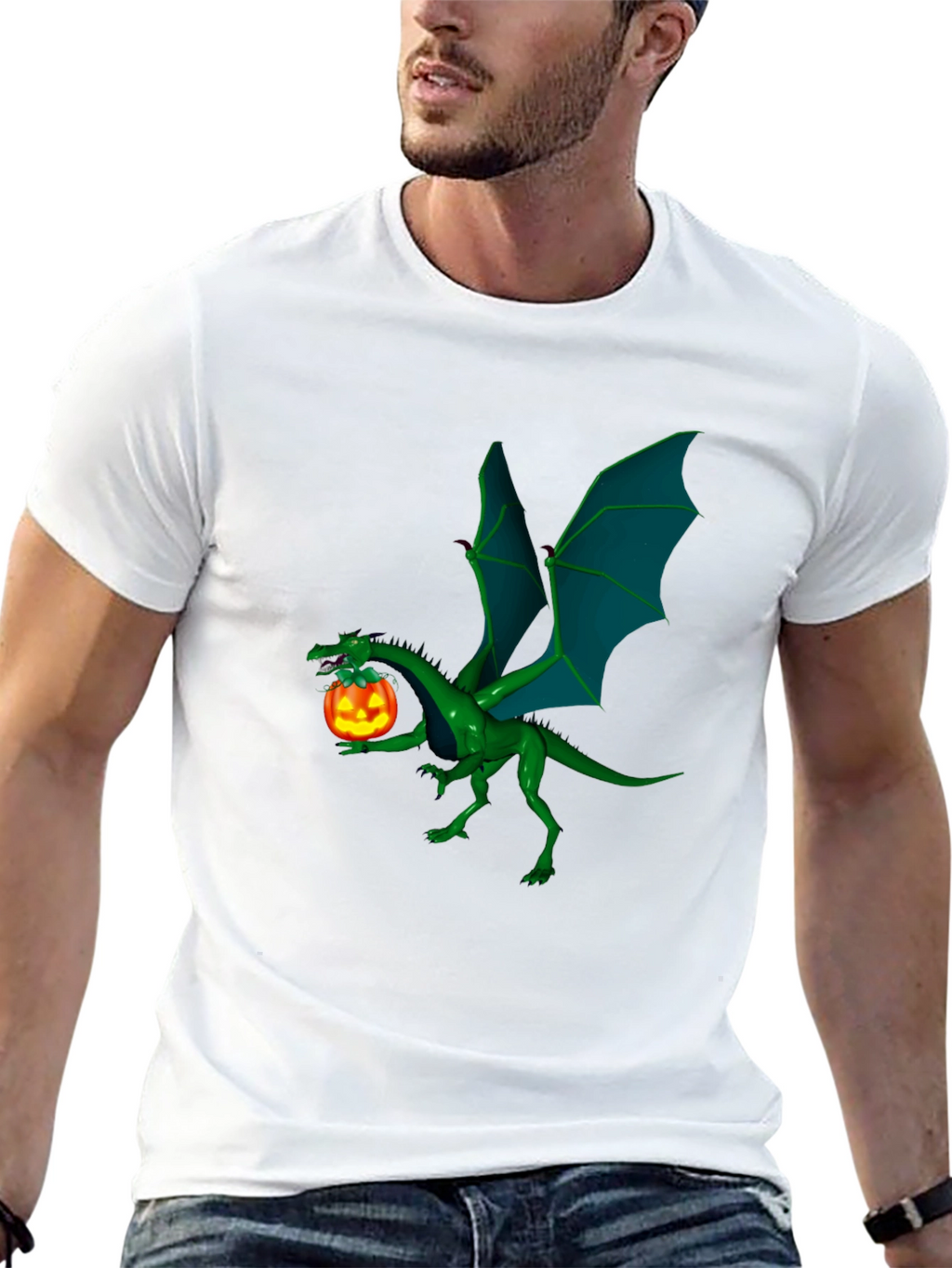 Dragon and Pumpkin T-Shirt - Halloween Style!