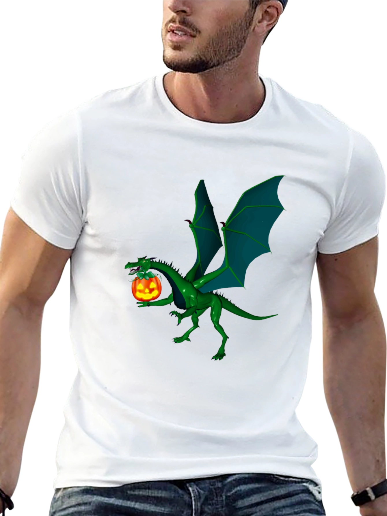 Dragon and Pumpkin T-Shirt - Halloween Style!