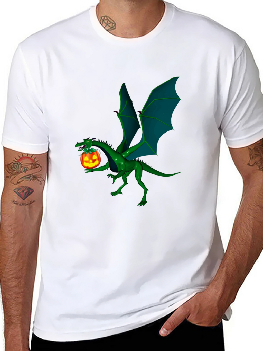 Dragon and Pumpkin T-Shirt - Halloween Style!