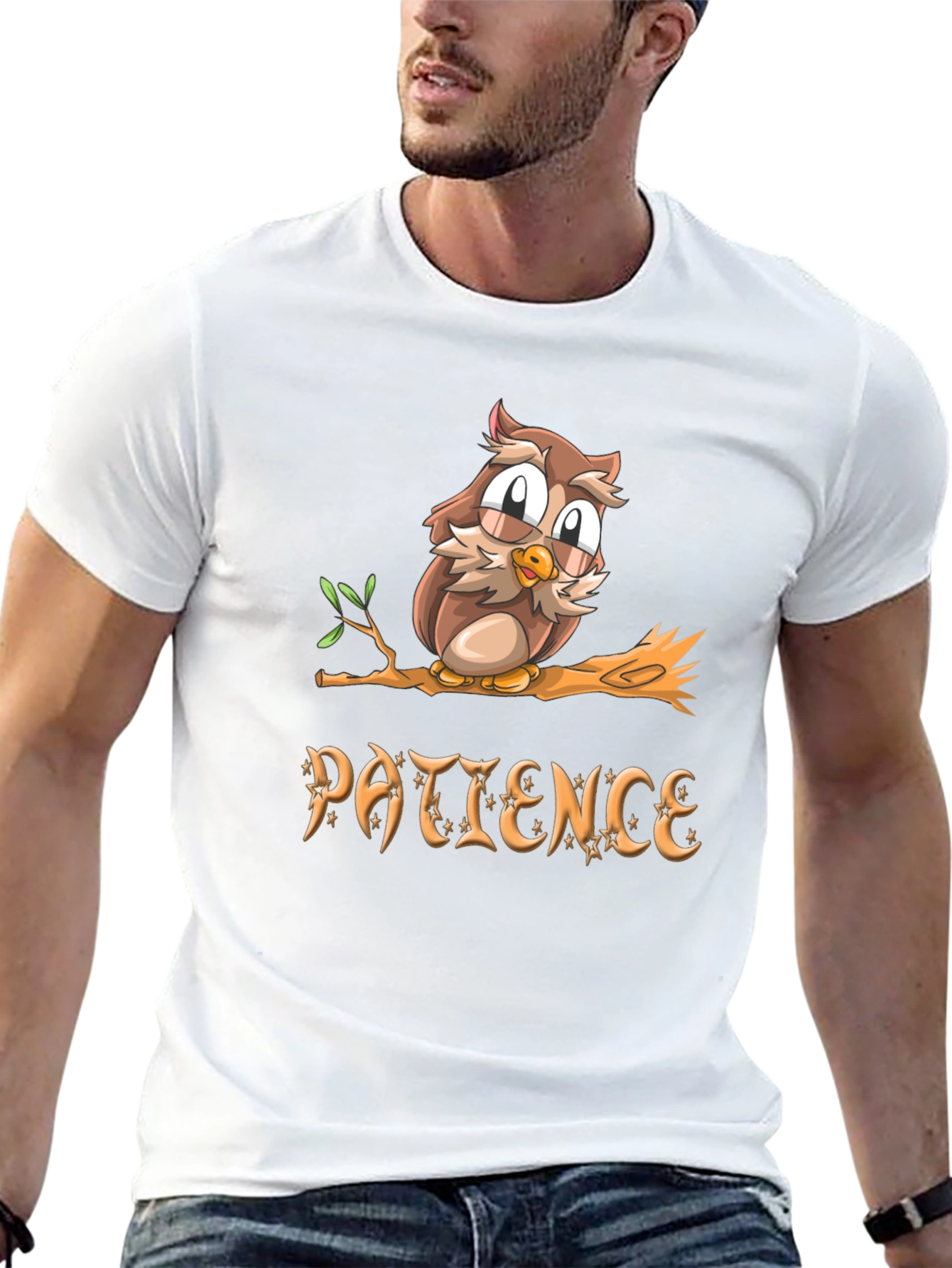 Patience Owl T-Shirt - Unisex Soft Cotton Tee