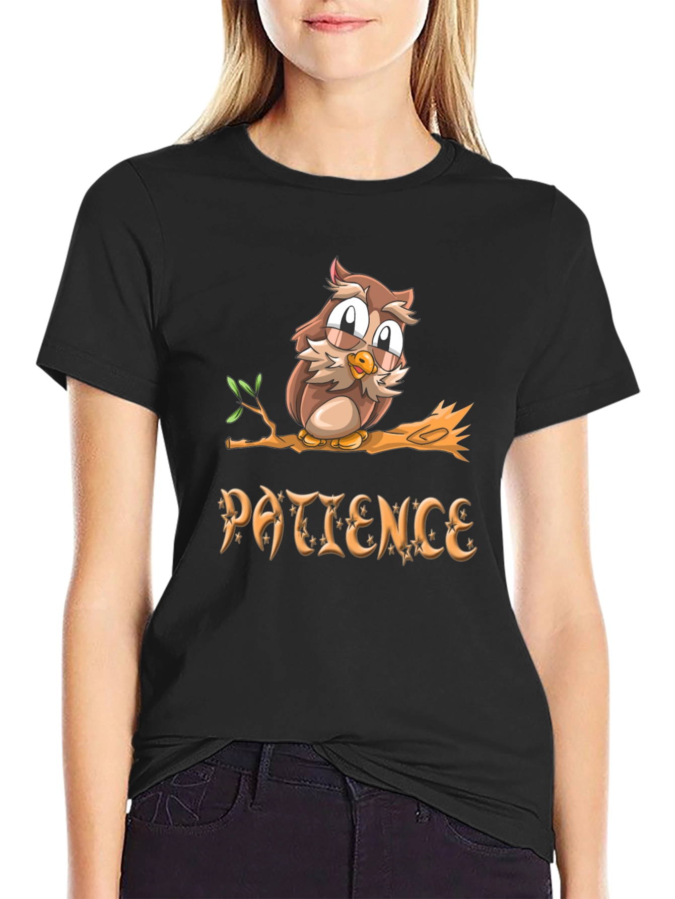 Patience Owl T-Shirt - Unisex Soft Cotton Tee