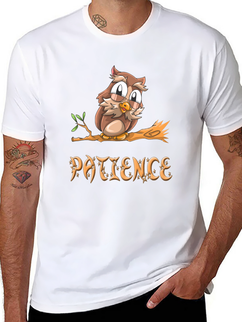 Patience Owl T-Shirt - Unisex Soft Cotton Tee