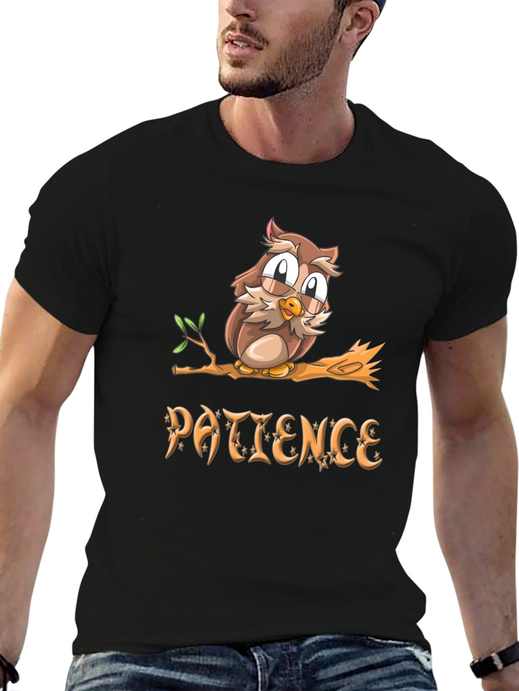 Patience Owl T-Shirt - Unisex Soft Cotton Tee