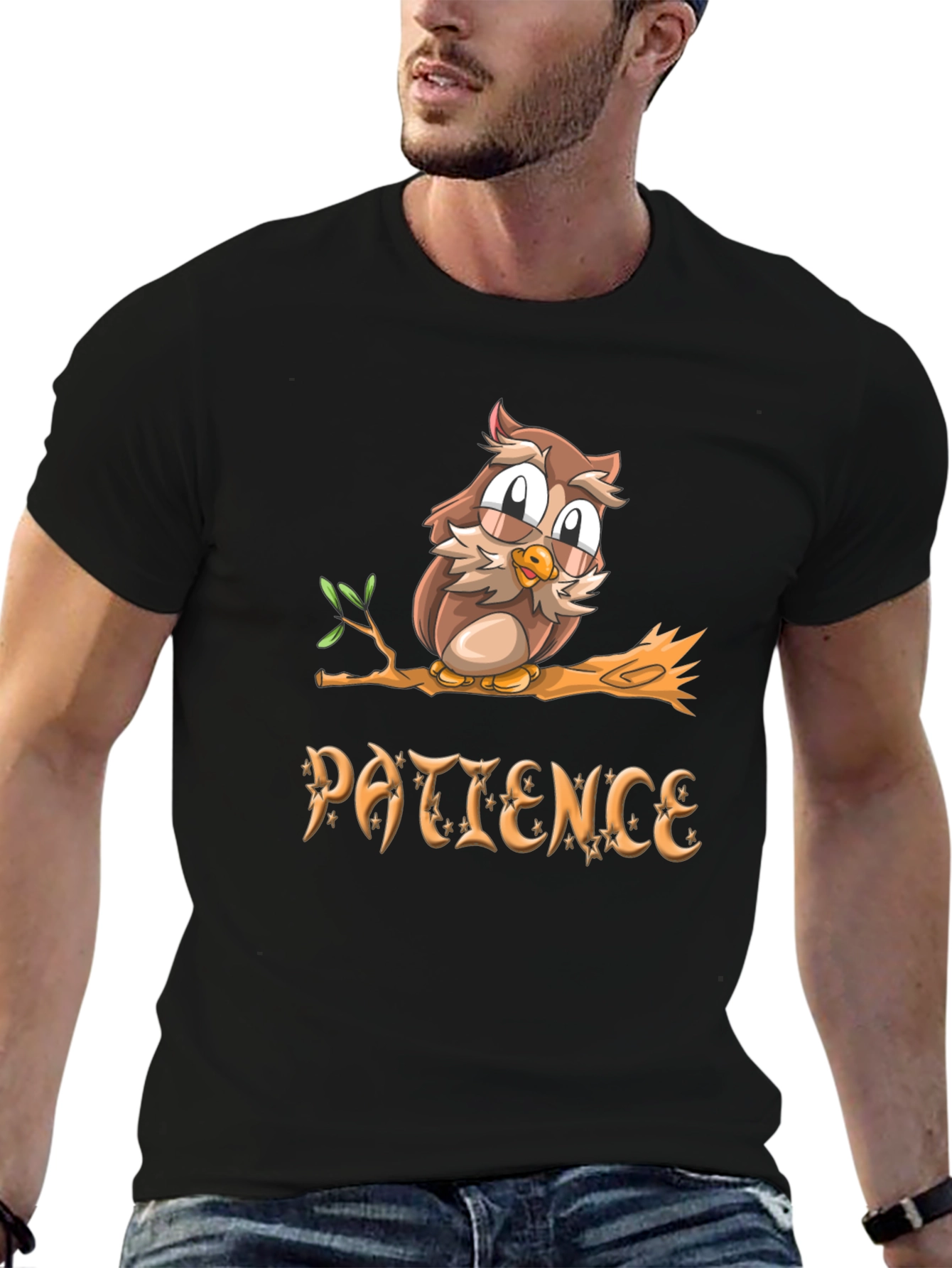 Patience Owl T-Shirt - Unisex Soft Cotton Tee