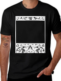 Floral Frame Black T-Shirt