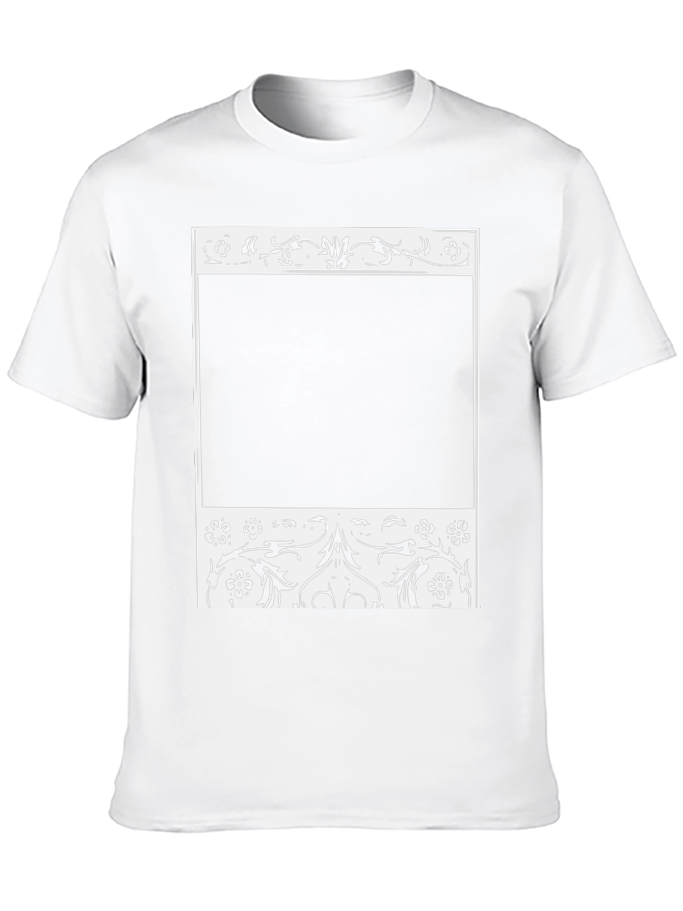 Floral Frame Black T-Shirt