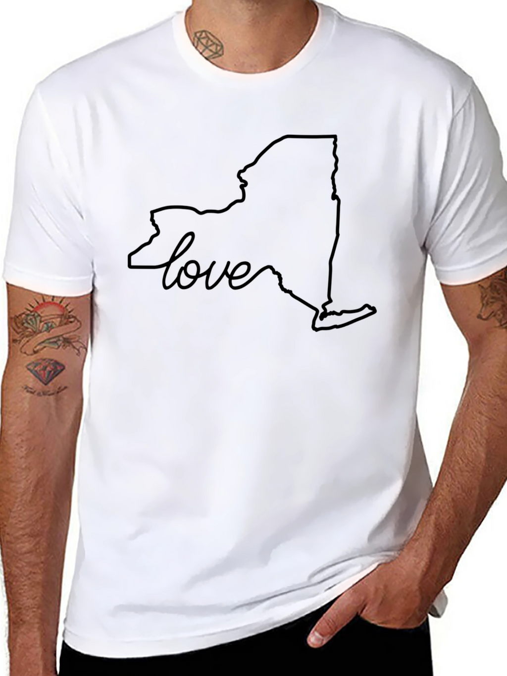 New York Love Outline Black Tee