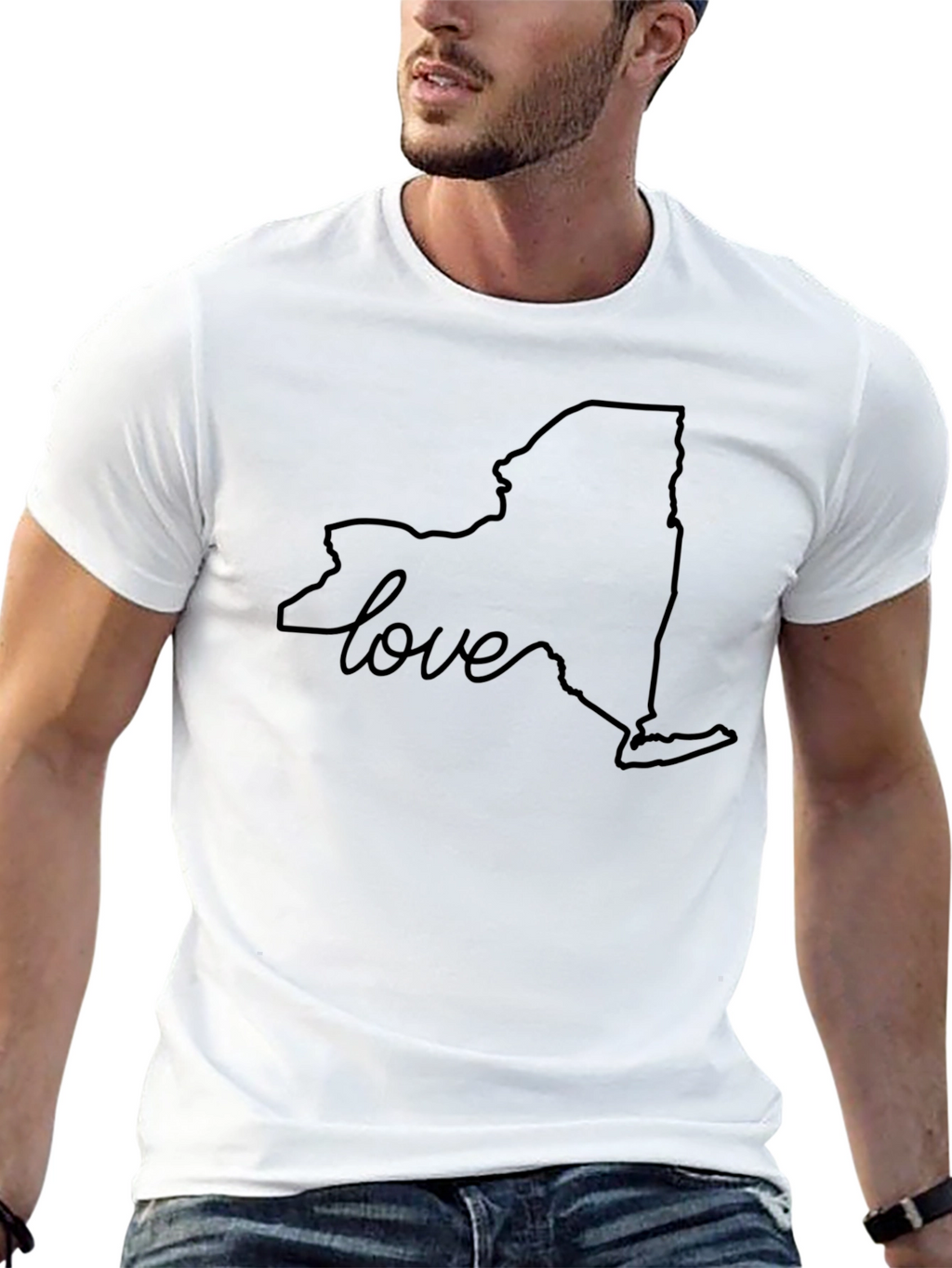 New York Love Outline Black Tee