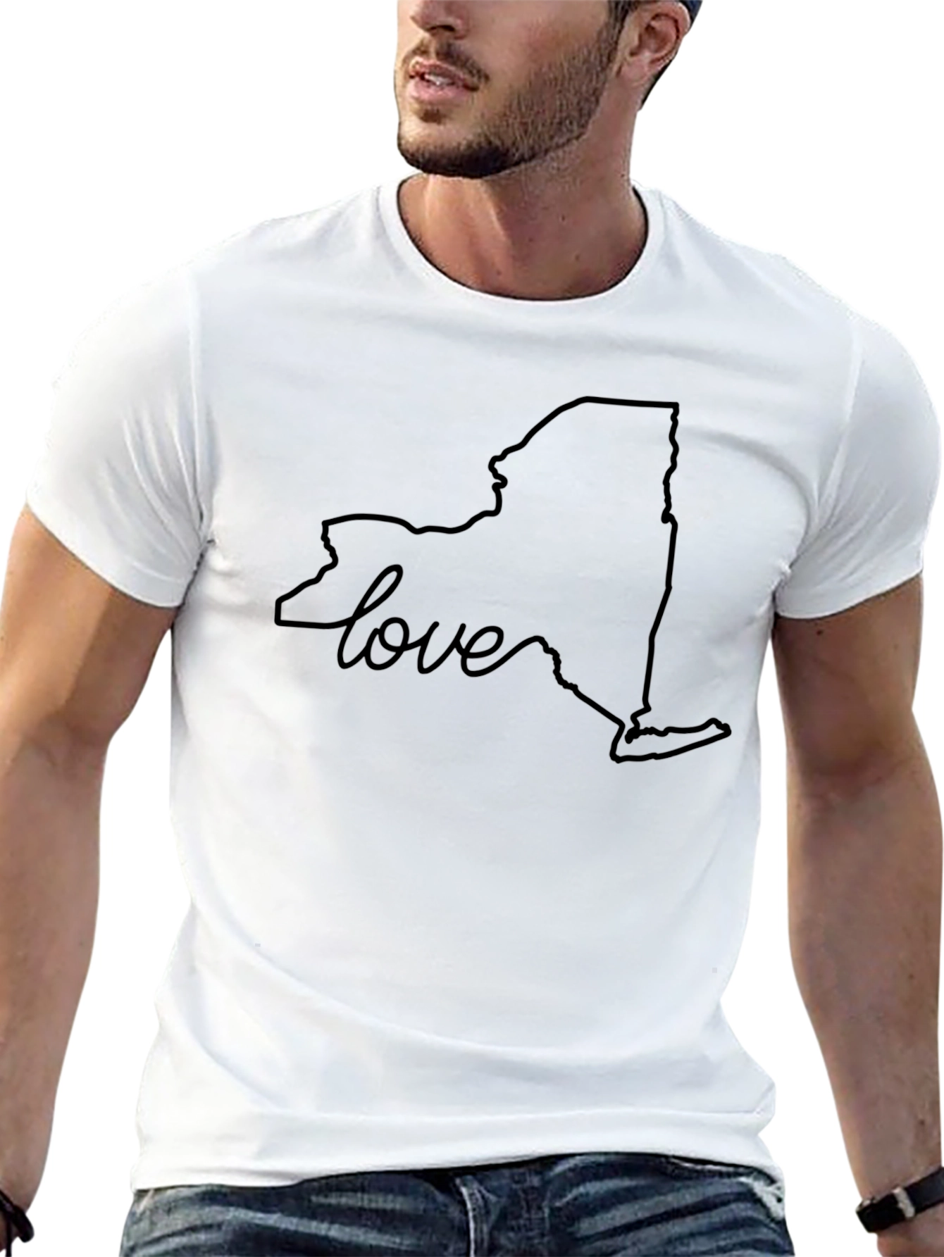 New York Love Outline Black Tee