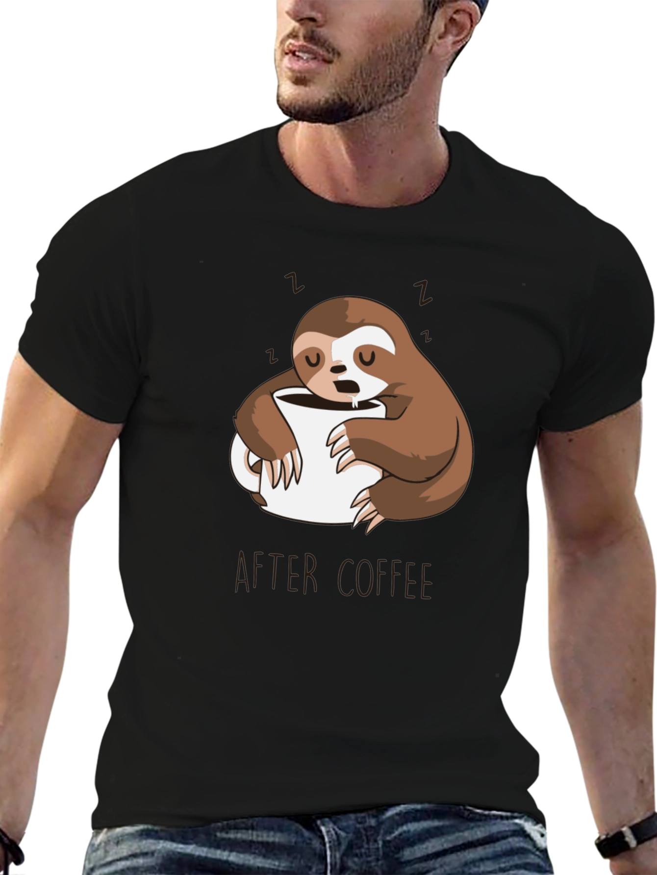 Funny Sloth After Coffee Graphic T-Shirt