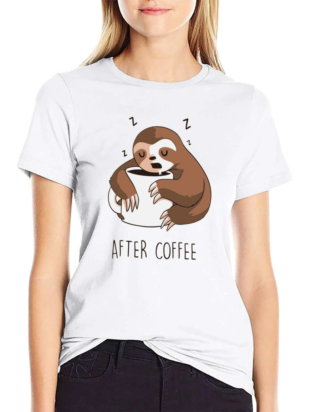 Funny Sloth After Coffee Graphic T-Shirt