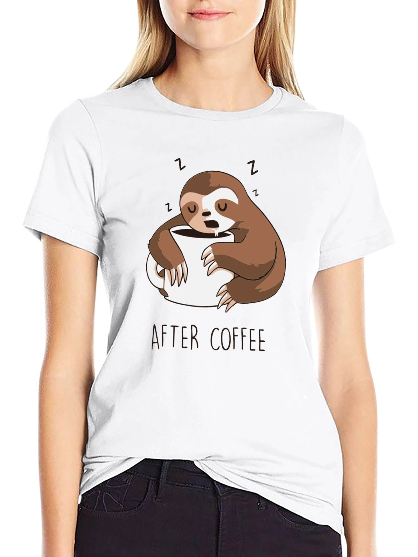 Funny Sloth After Coffee Graphic T-Shirt