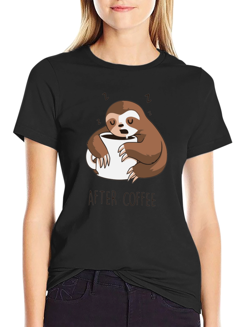 Funny Sloth After Coffee Graphic T-Shirt