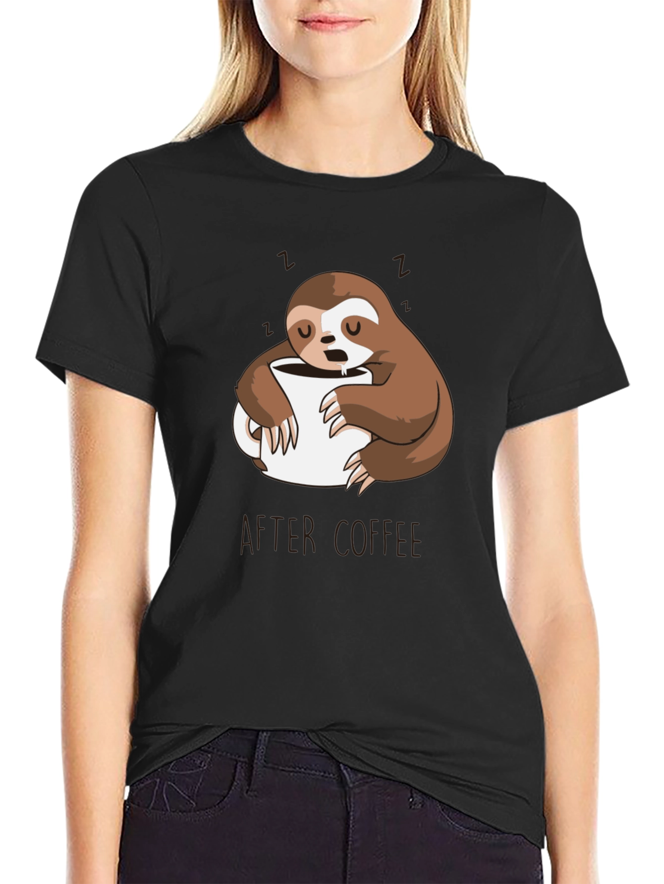 Funny Sloth After Coffee Graphic T-Shirt