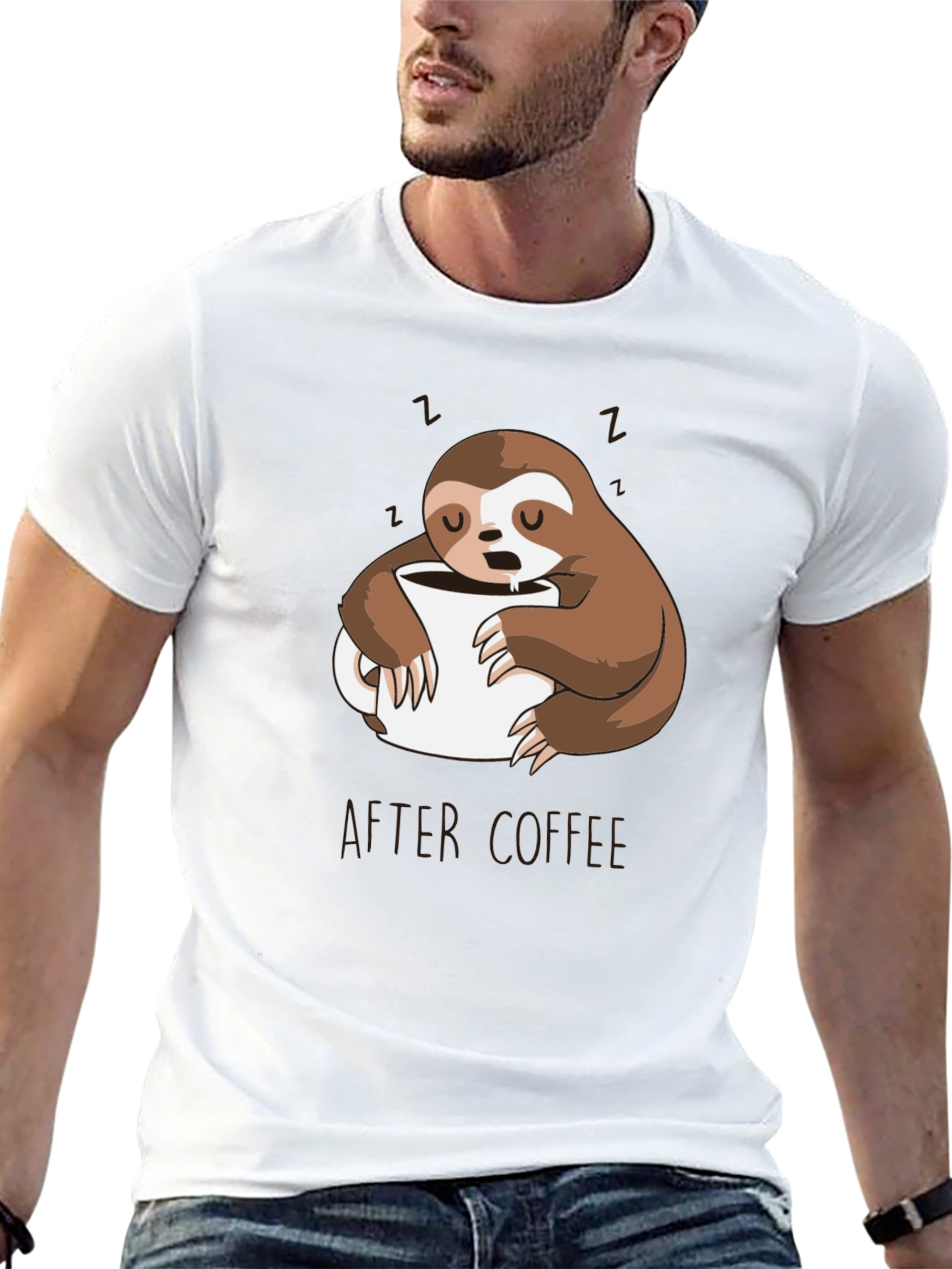 Funny Sloth After Coffee Graphic T-Shirt
