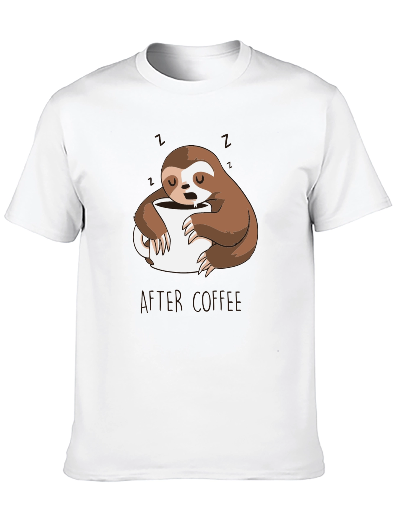 Funny Sloth After Coffee Graphic T-Shirt