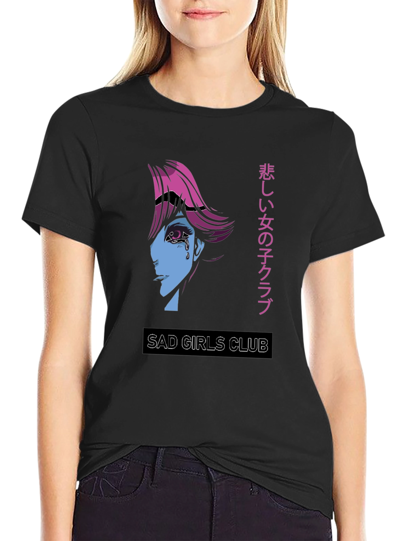 Sad Girls Club Graphic Tee - Anime Style