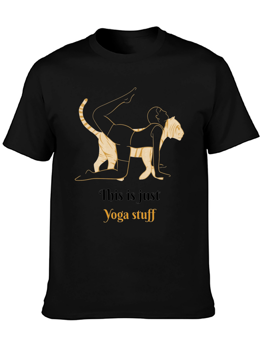 Yoga Cat Stretch Graphic T-Shirt